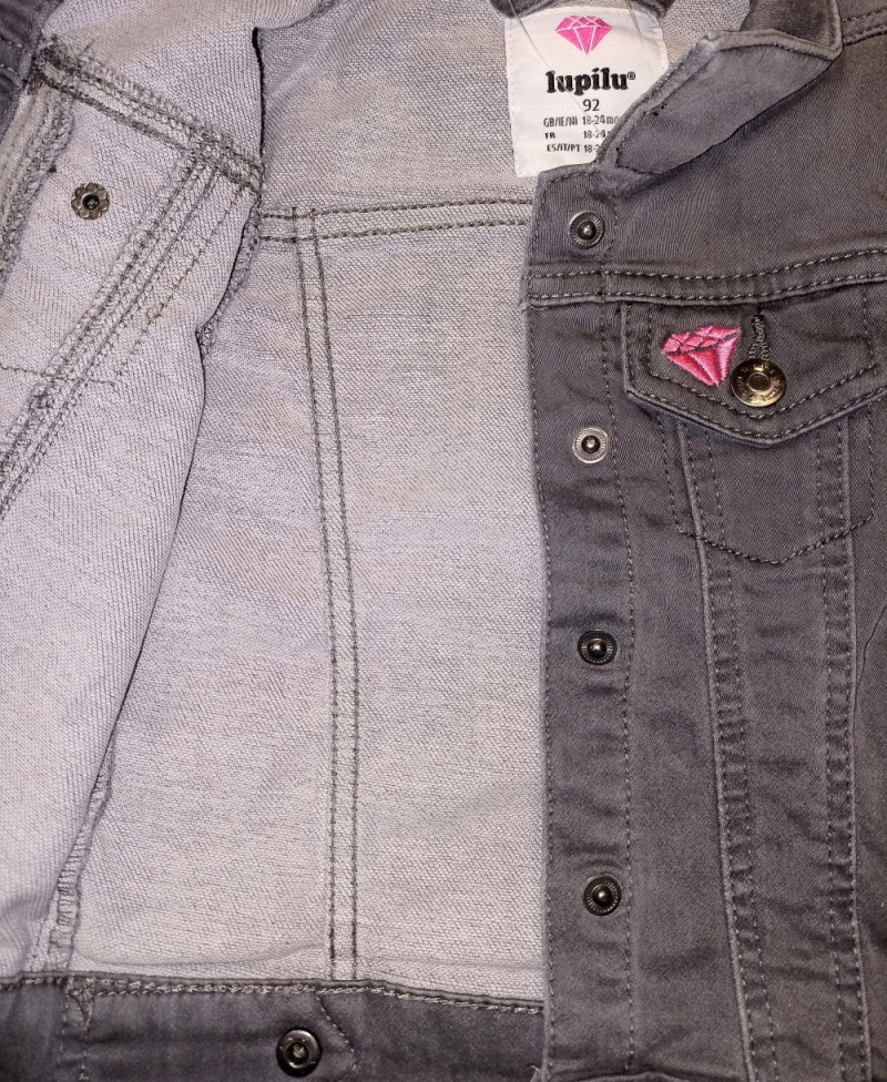 Джинсова куртка 116 см (5-6 years)   на кнопках для дівчинки Lupilu 328912 сірий 69391