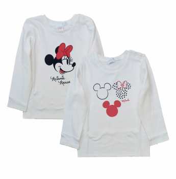 Футболка-лонгслів набір 2 шт. бавовняні для дівчинки Disney 123029 086-92 см (12-24 months) білий  89496