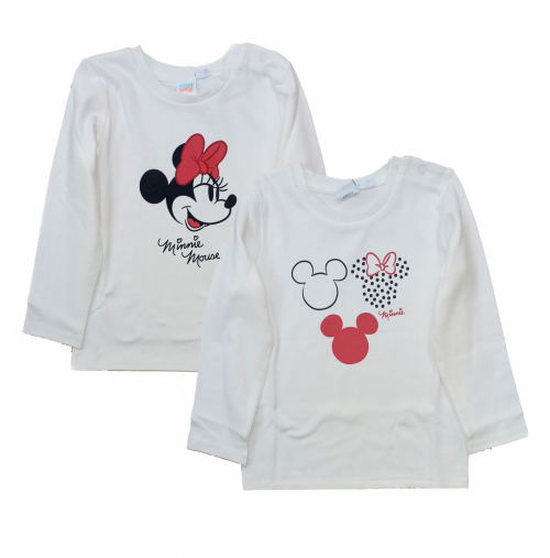 Футболка-лонгслів набір 2 шт. бавовняні для дівчинки Disney 123029 086-92 см (12-24 months) білий  89496
