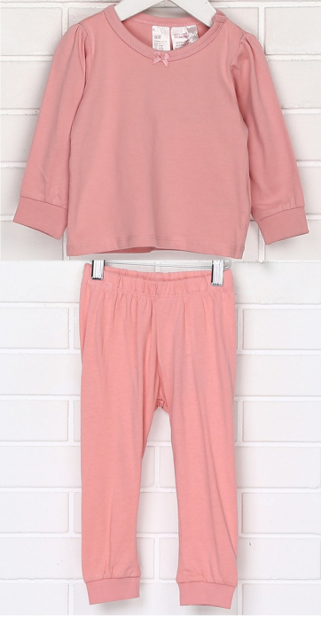 Піжама 068 см (3-6 months)   (лонгслів і штани) для дівчинки H&amp;M 0743932004 рожевий 62320