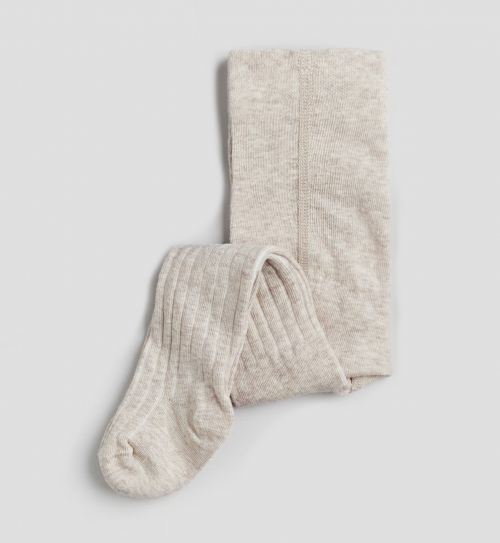 Колготки 086-92 см (12-24 months) в рубчик для дівчинки H&M 1081651-019 бежевий 85367 Колготки 086-92 см (12-24 months) в рубчик для дівчинки H&M 1081651-019 бежевий 85367