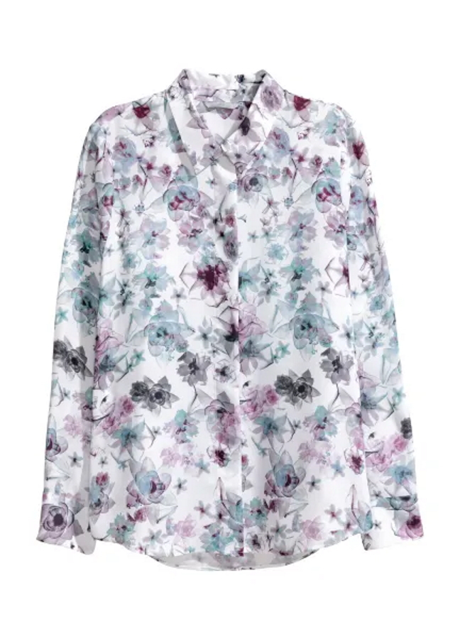 Блузка з довгими рукавами для жінки H&amp;M 0308752-5 34 / XS (EU) Різнобарвний  80552