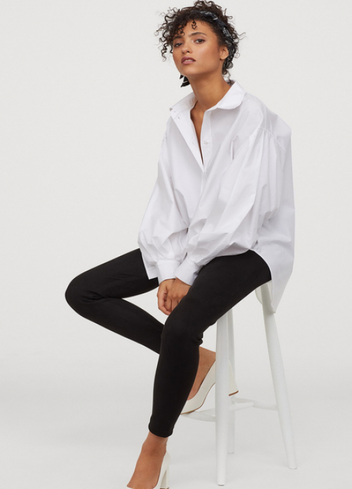 Легінси зі штучної замші для жінки H&amp;M 0790365-001 34 / XS чорний  85869