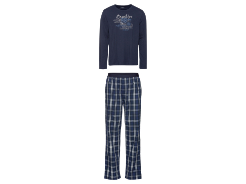 Піжама (лонгслів і штани) для чоловіка Livergy 381508 42 / XL темно-синій  77721