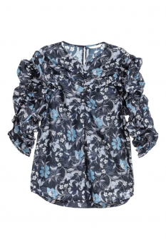 Блузка з рукавами-буфами для жінки H&amp;M 0564154-001 32 / XS (EU) синій  82471