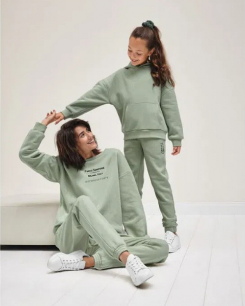 Спортивні штани бавовняні з начосом для дівчинки Lupilu 397732 110-116 см (4-6 years) зелений  78165