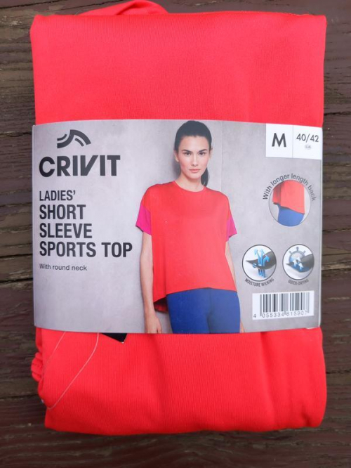 Спортивна футболка оверсайз для жінки Crivit 497565 40 / L кораловий  78972