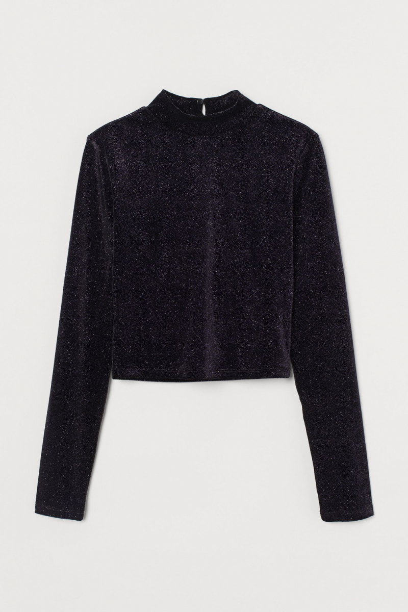 Топ велюровий для жінки H&amp;M 0931444-001 36 / S фіолетовий  82712