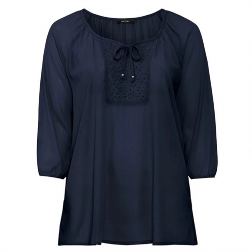Блузка з шифону для жінки Esmara 371394 52 / 2XL (EU) темно-синій  82027