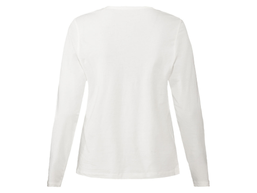 Піжамна футболка з довгими рукавами бавовняна для жінки Esmara 392797 40 / L білий 76412