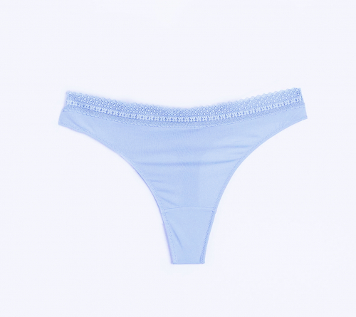 Трусики-стринги з мікрофібри з мереживом для жінки H&M 1167916-001 42 / XL блакитний 87162 Трусики-стринги з мікрофібри з мереживом для жінки H&M 1167916-001 42 / XL блакитний 87162