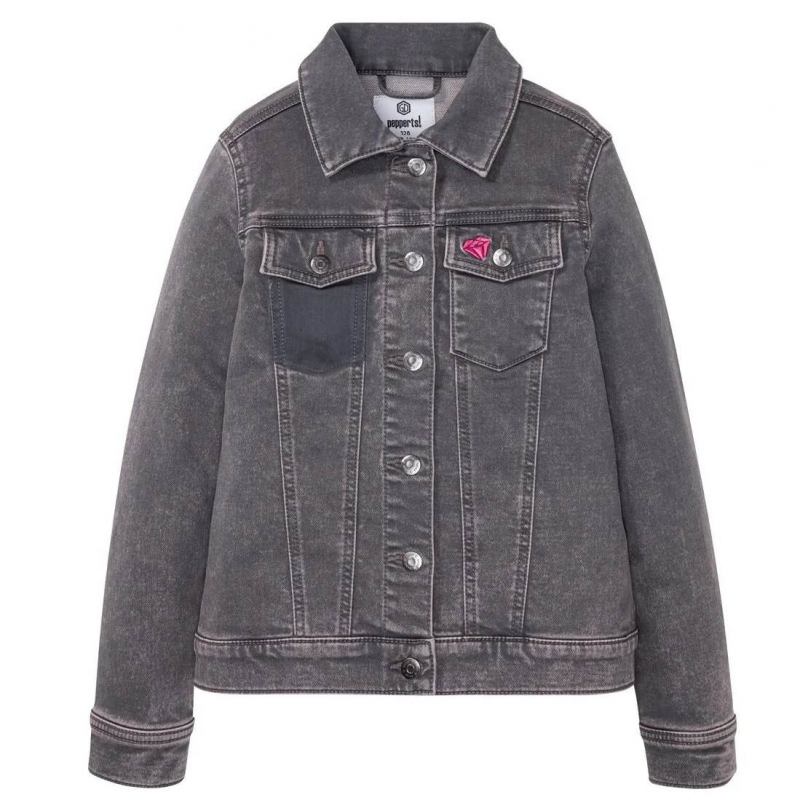 Джинсова куртка 134 см (8-9 years)   на кнопках для дівчинки Pepperts 328898 сірий 73654