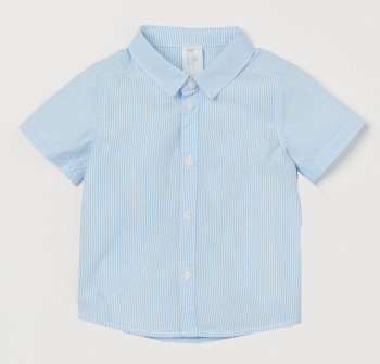 Рубашка 056 см (1-2 months)   подовжена спина для хлопчика H&amp;M 0760907001 блакитний 63621