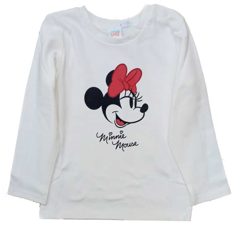 Футболка-лонгслів набір 2 шт. бавовняні для дівчинки Disney 123029 086-92 см (12-24 months) білий  89496