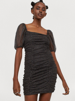 Платье с блестками на подкладке для женщины H&amp;M 0921447 XS Черный  78073