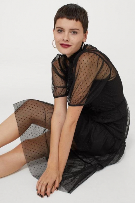 Плаття подвійне для жінки H&M 0949587-001 40 / L чорний 82460 Плаття подвійне для жінки H&M 0949587-001 40 / L чорний 82460