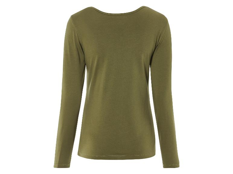 Футболка-лонгслів приталеного крою для жінки Esmara 473901 34 / XS хакі  89025