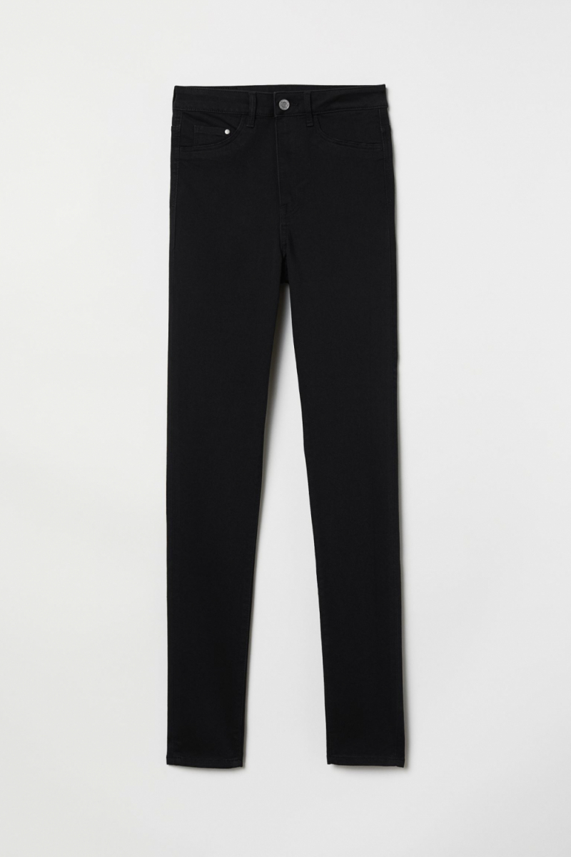 Джинси з високою талією для жінки H&amp;M 0399223-001 W27L32 чорний  82367